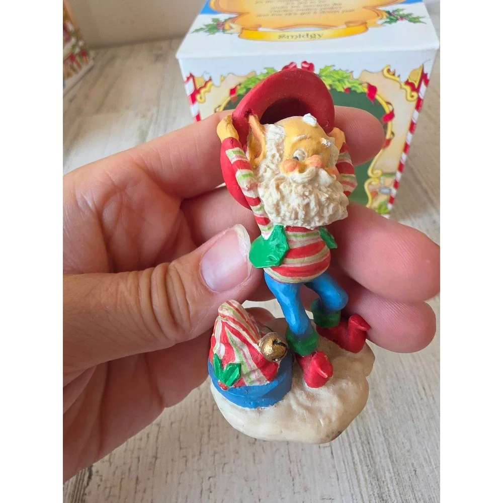 Vintage enesco sandi ziminicki smidgy firefighter Santa elf North Pole village